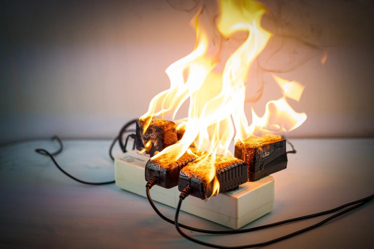 Power strip caught on fire