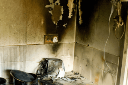 Smoke Damage in Kitchen