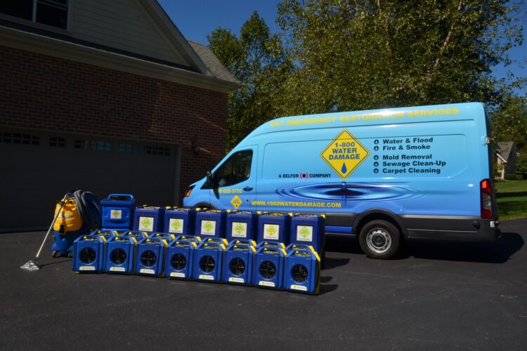1-800 Water Damage van and equipment