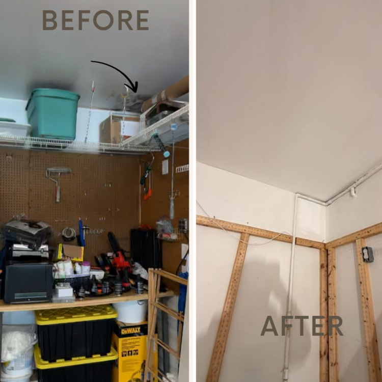 before and after photos of a mold mitigation service in nj