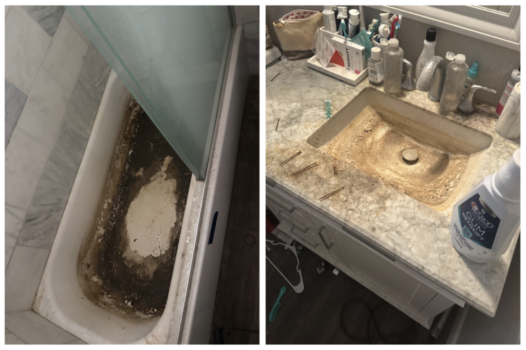 bathroom sewer damage