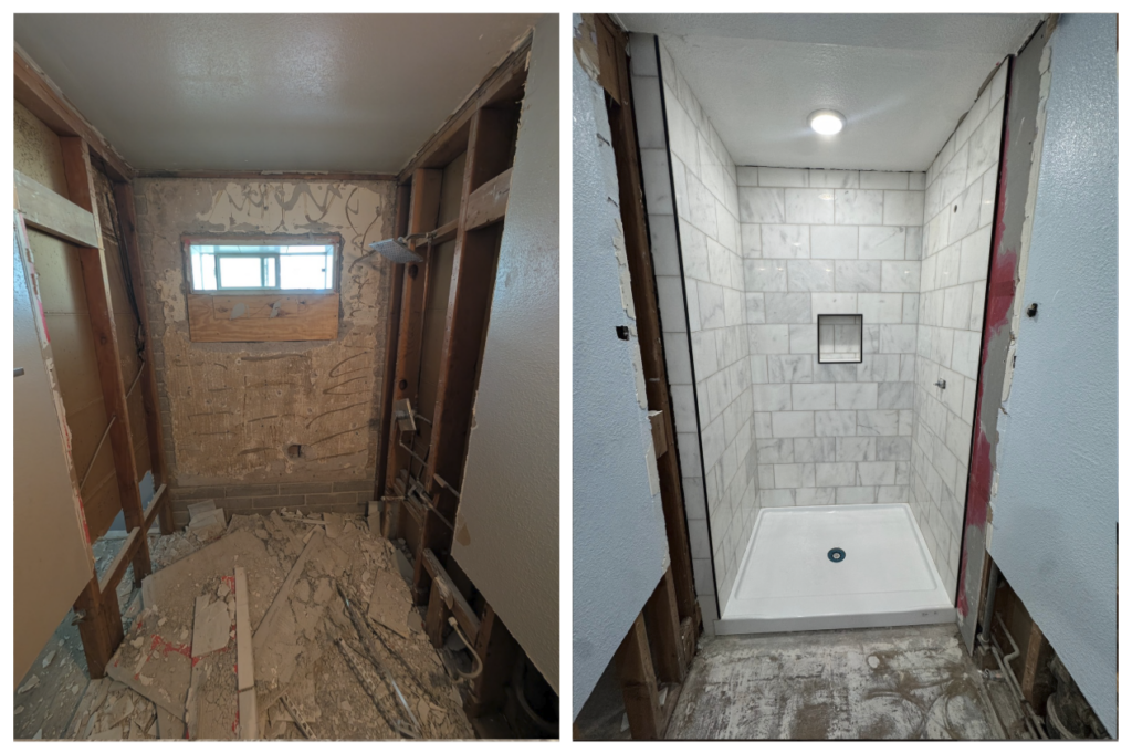 bathroom rebuild after sewer damage