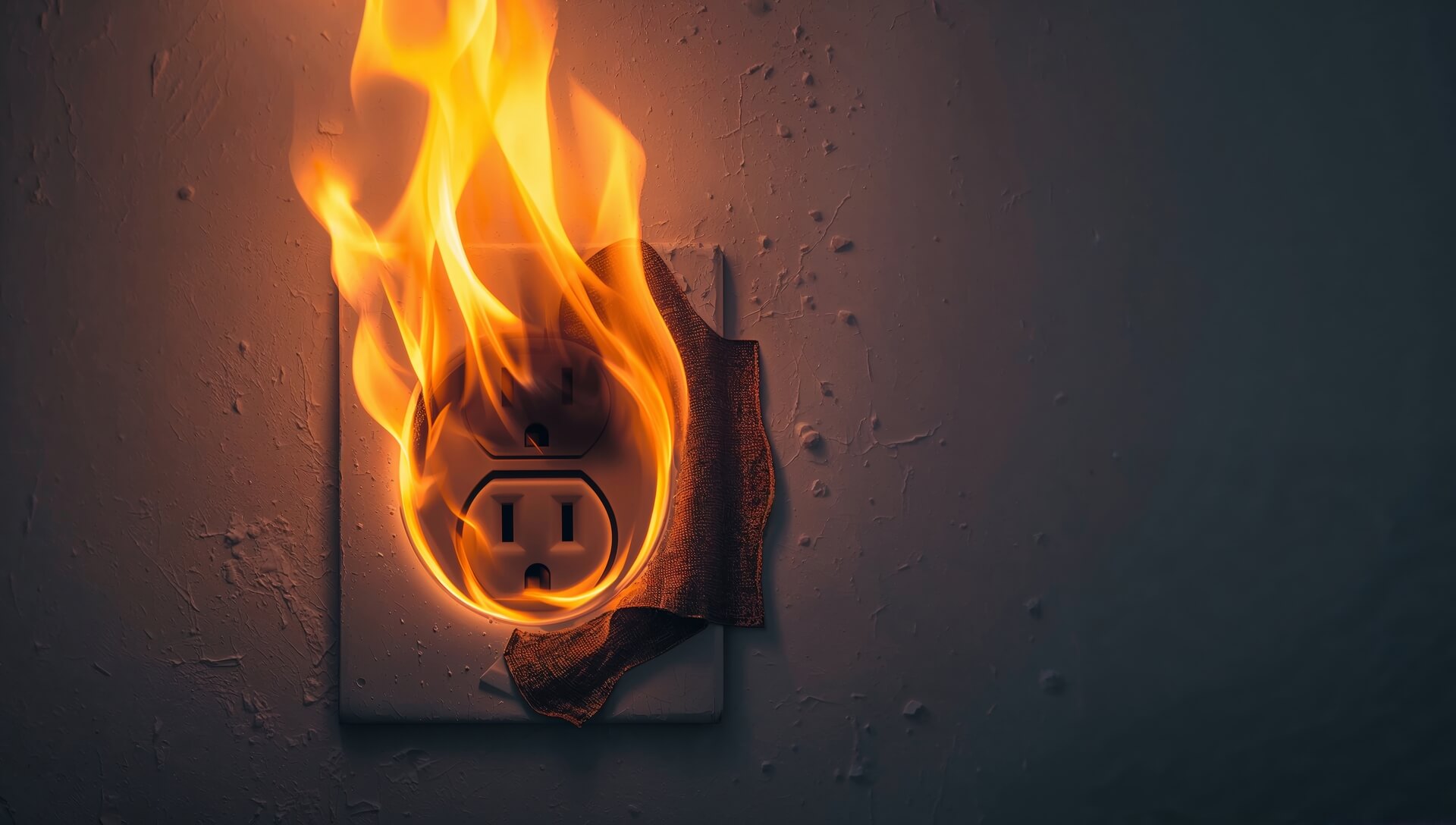 two cords plugged into an electrical outlet.