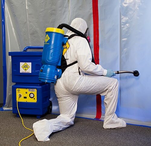 Mold remediation process negative pressure room